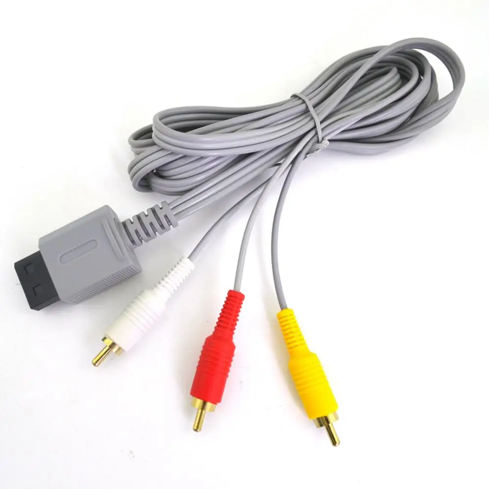 

1.8m Audio Video AV Cable Game Console 3 RCA Video Cable Cord 480p For Wii Console