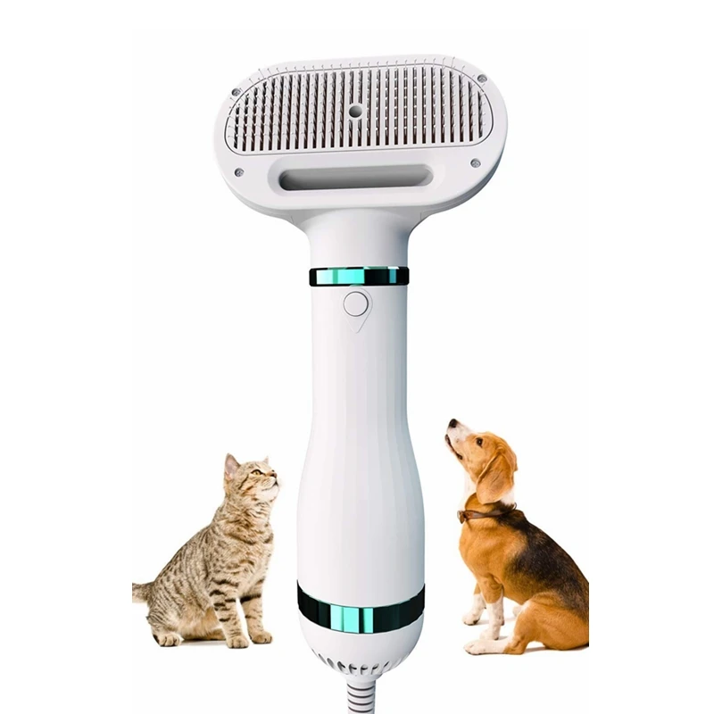 

Professional 2 in 1 Pet Grooming Blower Upgraded Pet Hair Dryer with Slicker Brush One Button Hair Removal