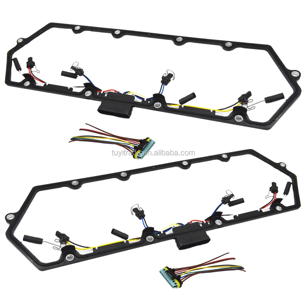 Diesel Valve Cover Gasket W/ Injector & Glow Plug Harness Set For Ford