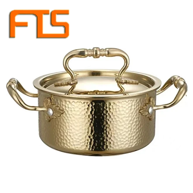 

FTS Stock Pot Stainless Steel Cooking Cookware Commercial Gas Servicing Hot Casserole Nonstick 3 Ply Bottom Soup Pot
