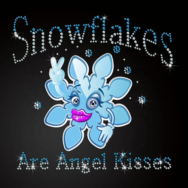 

Hot Sale Cartoon Snowflake Design Rhinestone Heat Transfer Christmas Gifts for Children