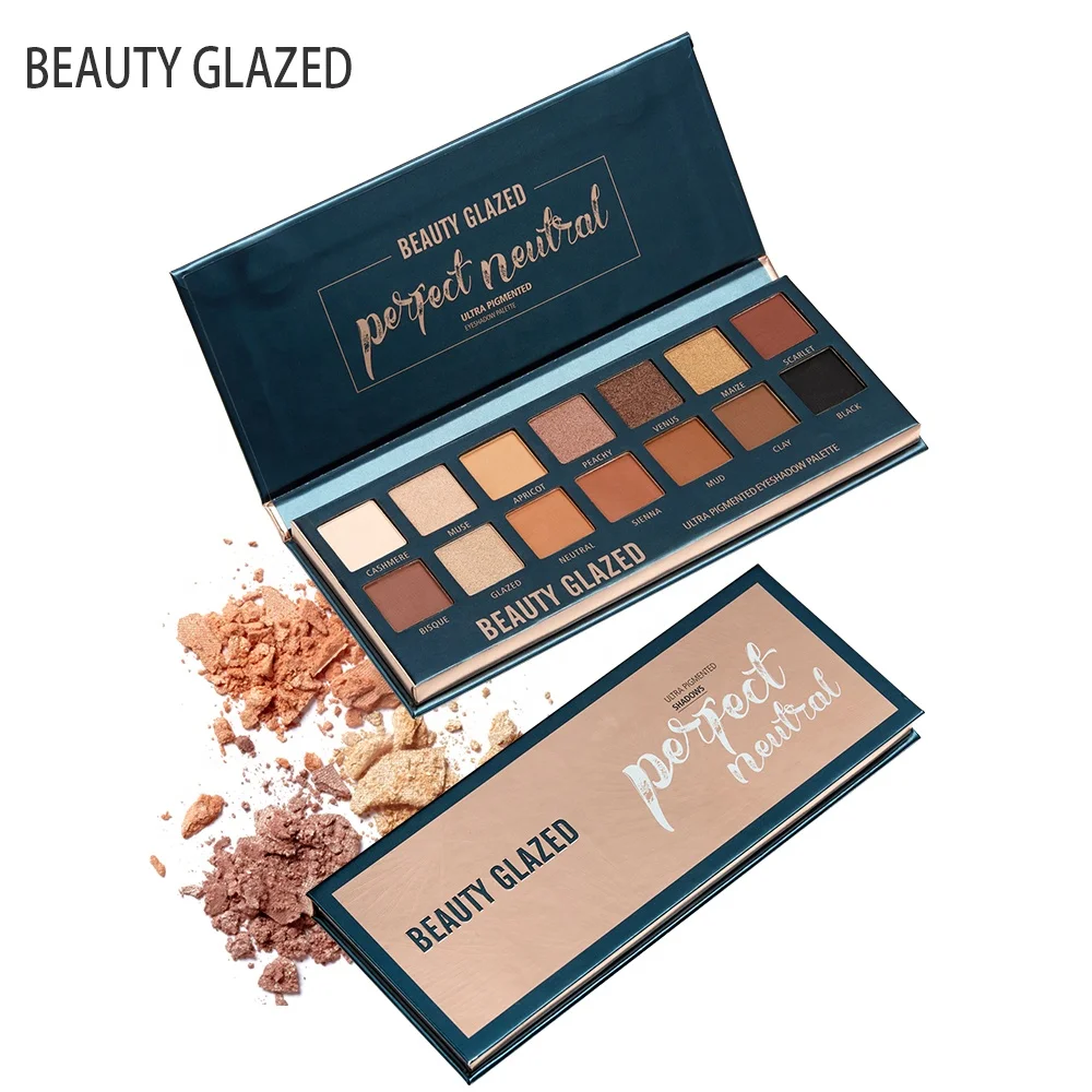

YANMEI Custom Logo Makeup Matte Eyeshadow Palette 14 Colors Minerals Powder Pigments Cosmetics Glitter Eyeshadow Makeup Palette, Multi-colors