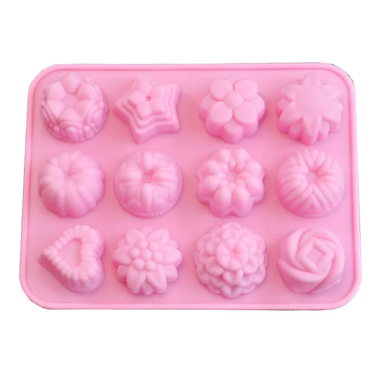 

hot selling Amazon oem food grade foodgrade BPA free nail art 3D flower christmas pancake silicone cake molds