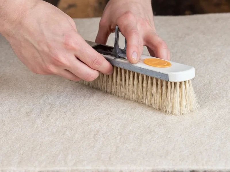Gentle brushing technique for rug cleaning