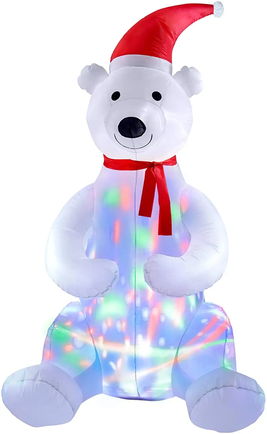 室外室内圣诞装饰迪斯科led灯充气北极熊模型充气雪人