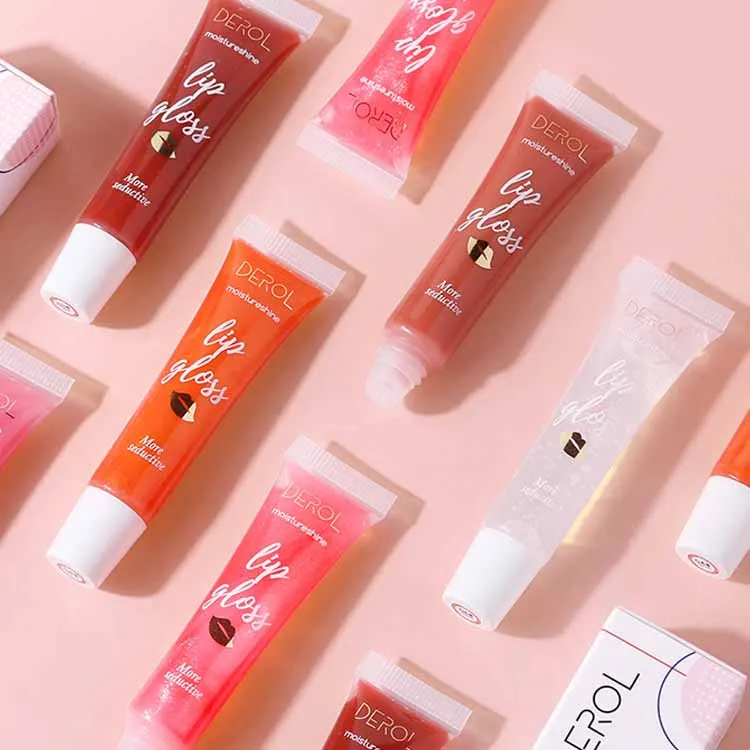 

DEROL crystal lip glaze 6colors high pigmented silky matte lip gloss by the bulk