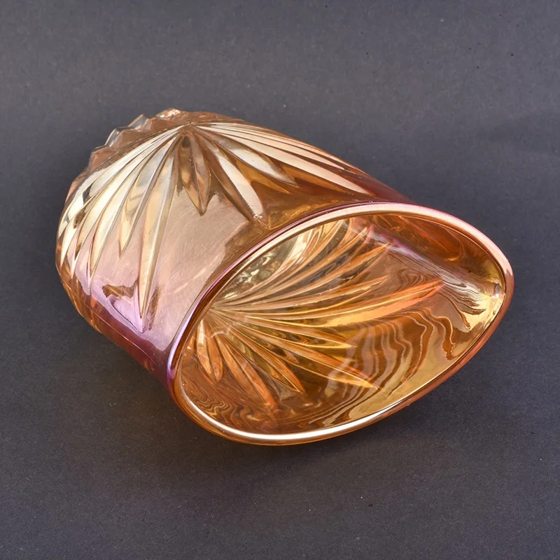 Customized oval-shape candle container votive glass candle jars home decor wholesale