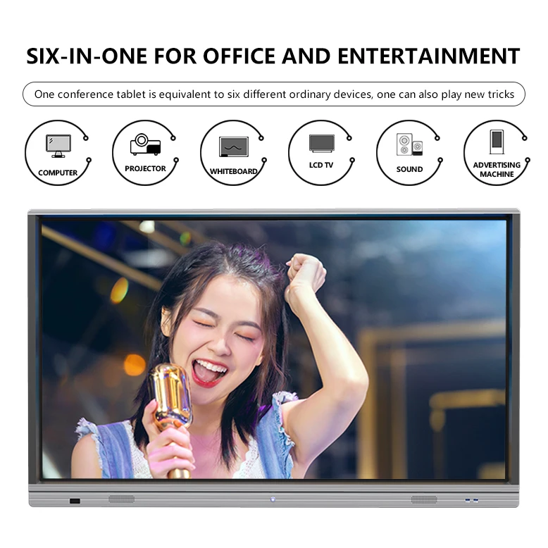 
Manufacture best quality 86 inch LED multi touch screen panel with android OPS optional supported for school teaching 