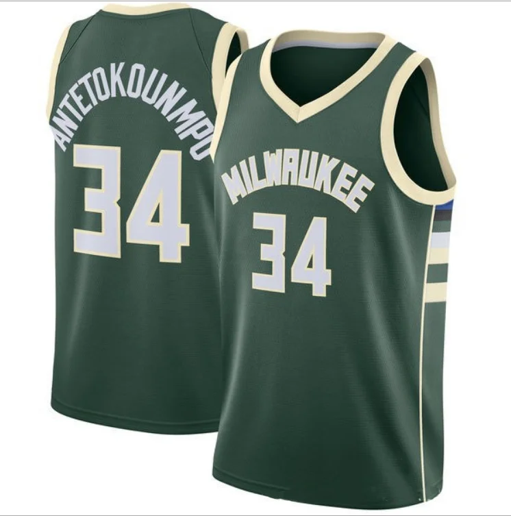 

High Quality Embroidered Milwaukee Men's #34 Giannis Antetokounmpo Basketball Jerseys/shorts