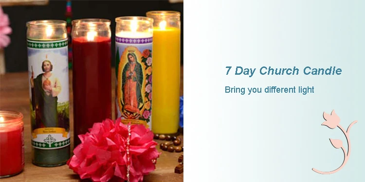 High Quality Religious Candles/votive Candles Round Pillar 7 Day Glass