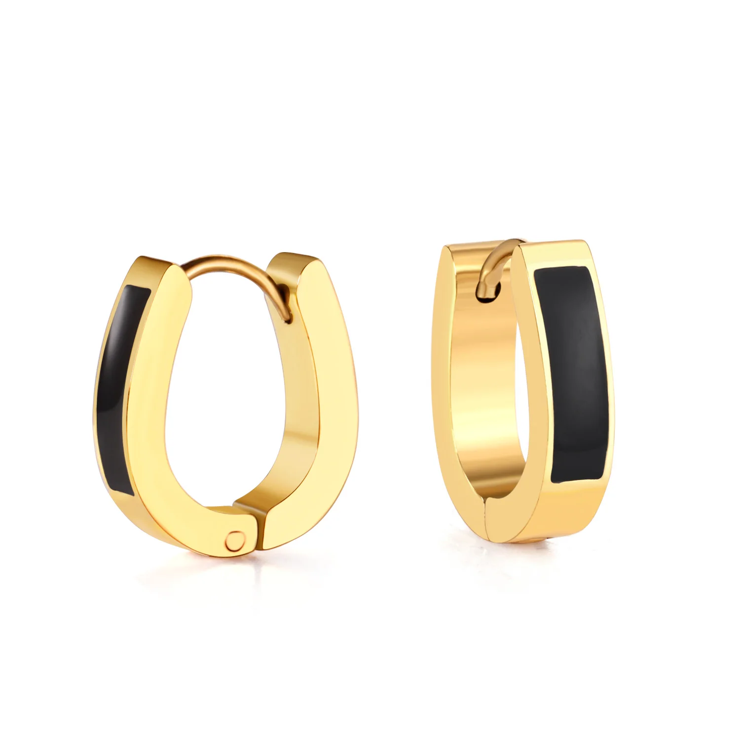 

Gold Plated Hoop Earring for Women 2021 Colored Stainless Steel Earrings, Gold color