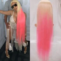 

Silky straight long hair #613 human hair wigs ombre pink 613 color brazilian virgin full lace wigs for women lace front wig