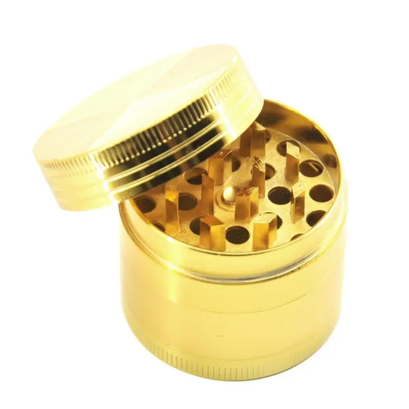 

Diameter Gold Mini Metal Tobacco Shredder 4 Layers Spice Herb Crusher Zinc Alloy Smoking Grinders Herb Grinder