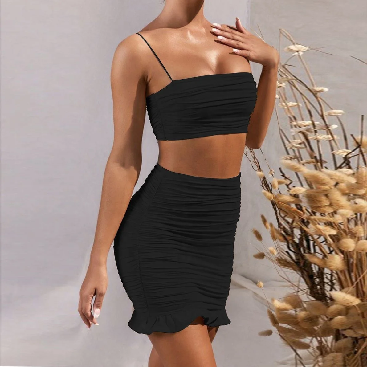 

2 Piece Set Hot Bodycon Lady 2021 Plus Size Pajamas Dress Women For Adult