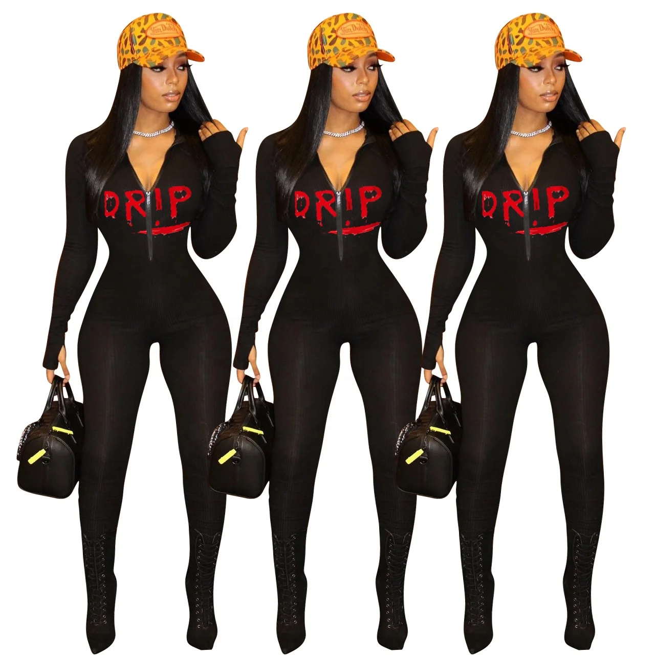 

Good Style Zipper Stretchy Cool Trendy Woman Fashion Clothing 2020 Women One Piece Jumpsuits And Rompers, Picture