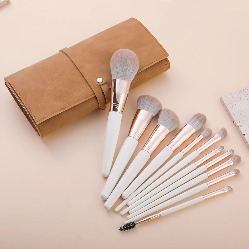 

Amulite Luxury Make up Brush Set Kit Wholesale Wood Handle Private Label foundation Cosmetic makeup brushes