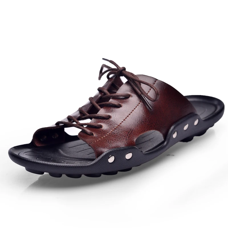 

2021 the summer fashion sandals new style leacher sandal for men casual