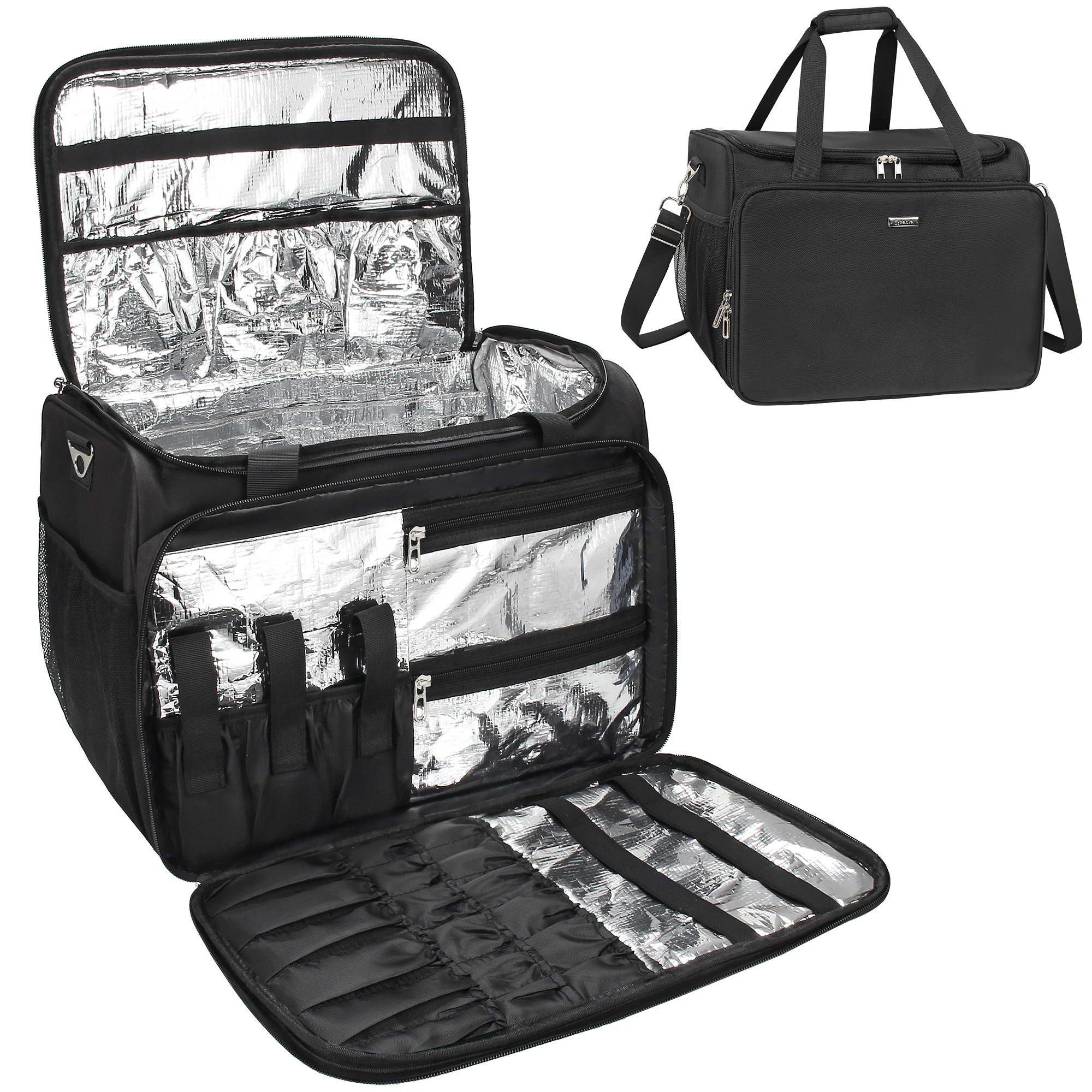 Relavel  Makeup Bag Waterproof  Resistant Heat-insulating Adjustable Dividers Large Capacity Hairdresser Cases