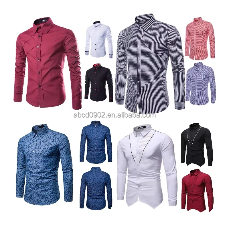 

Men's Long Sleeve Young Men Shirt new style Spring Casual Dress Spot fashion clothing size chemise hombre shart, Custom color