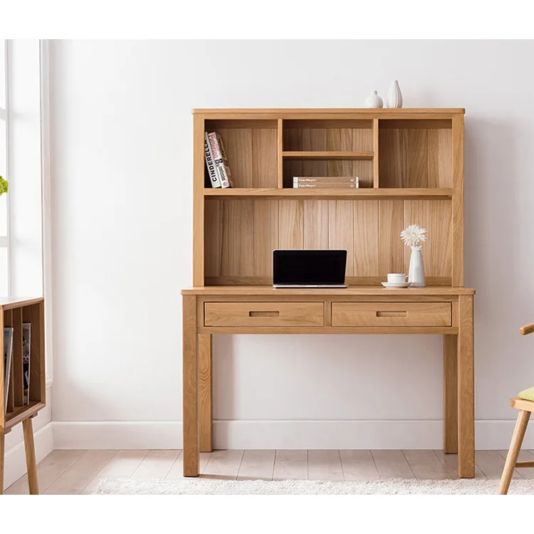 
Custom supported solid wooden home furniture study writing dsak wooden with book storage shelf home study room furniture 