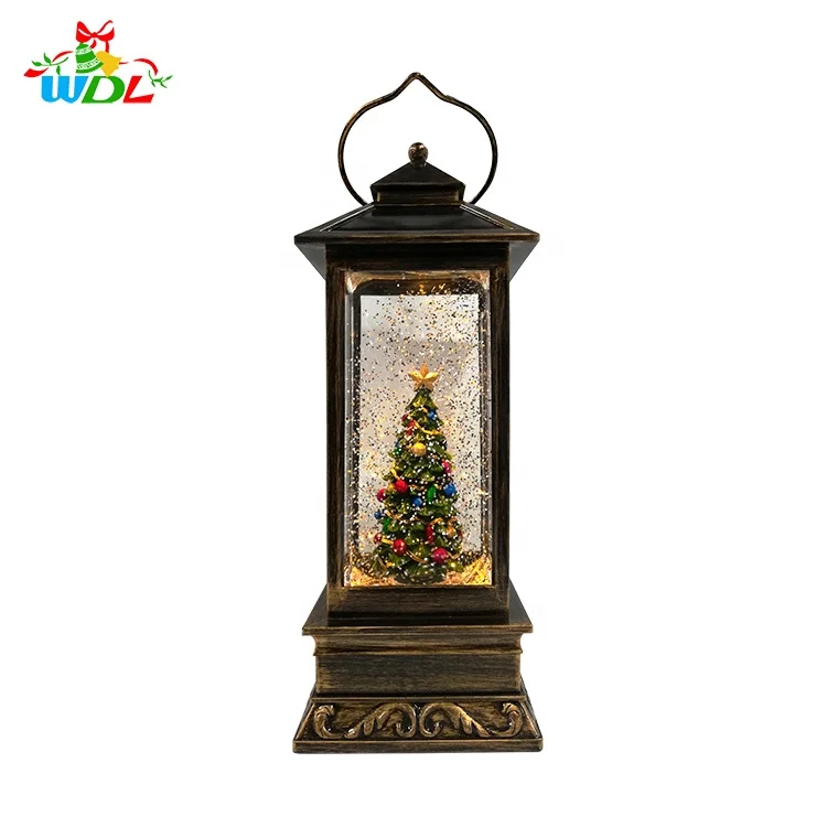 Led Light Up Artificial Christmas Decoration Supplies Nativity Xmas Tree Scene Mini Snow Globe For Home Decoration Accessories