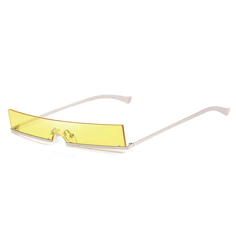 

2020 trending rectangle sunglasses women small rimless shades one piece lens brand designer lady square sun glasses