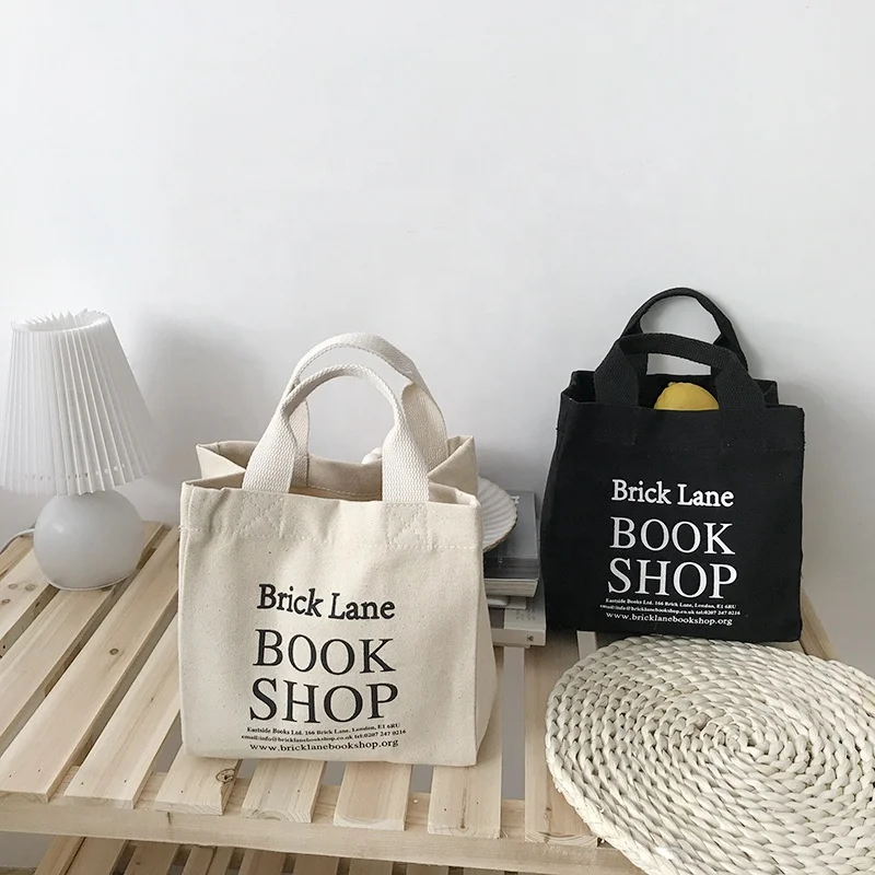 

Wholesale small women outdoor tote bag print letter friendly reusable canvas bag, Customizable