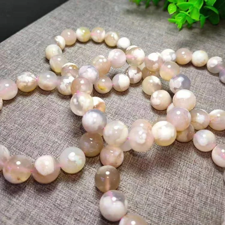 

Wholesale natural sakura agate bracelet for ornaments