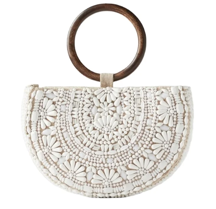 

Dreamsnow carft factory offer OEM straw beach bag handmade vietnam and beaded hand bag ladies