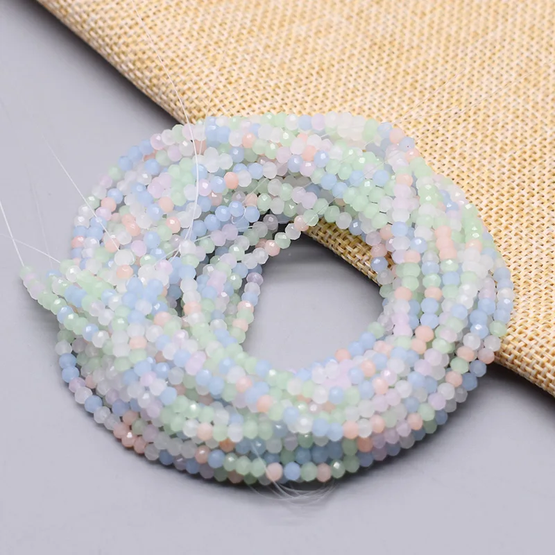

New Color Morgan Jades 2mm Crystal Rondelle Faceted Crystal Glass Beads Round Loose Spacer Beads for Jewelry Making DIY