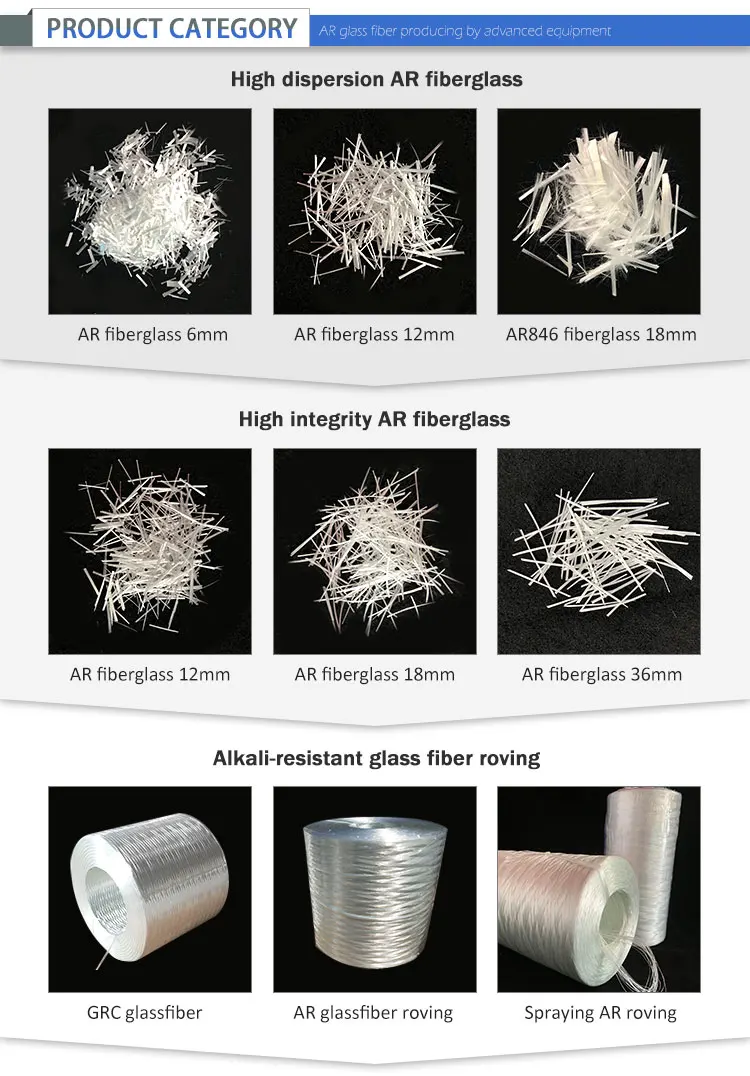 Sdgeo Ar Glass Fiber Chopped Strand For Concrete And Grc Uhpc Reinforced Glass Fiber For