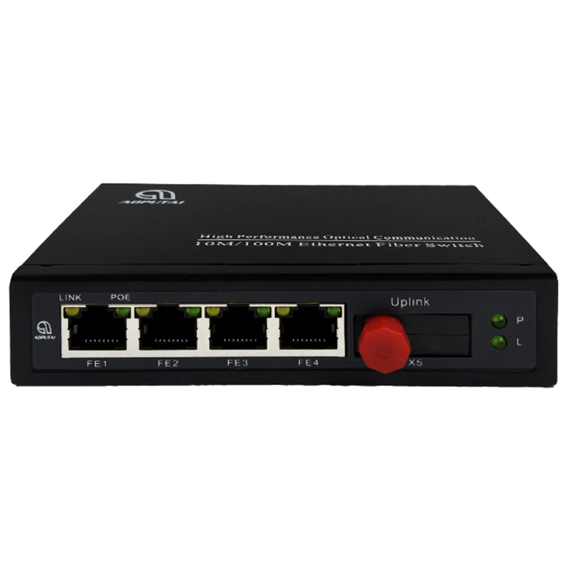 

1 Base-FX Port 4 RJ45 100M port aggregation switch for cctv camera