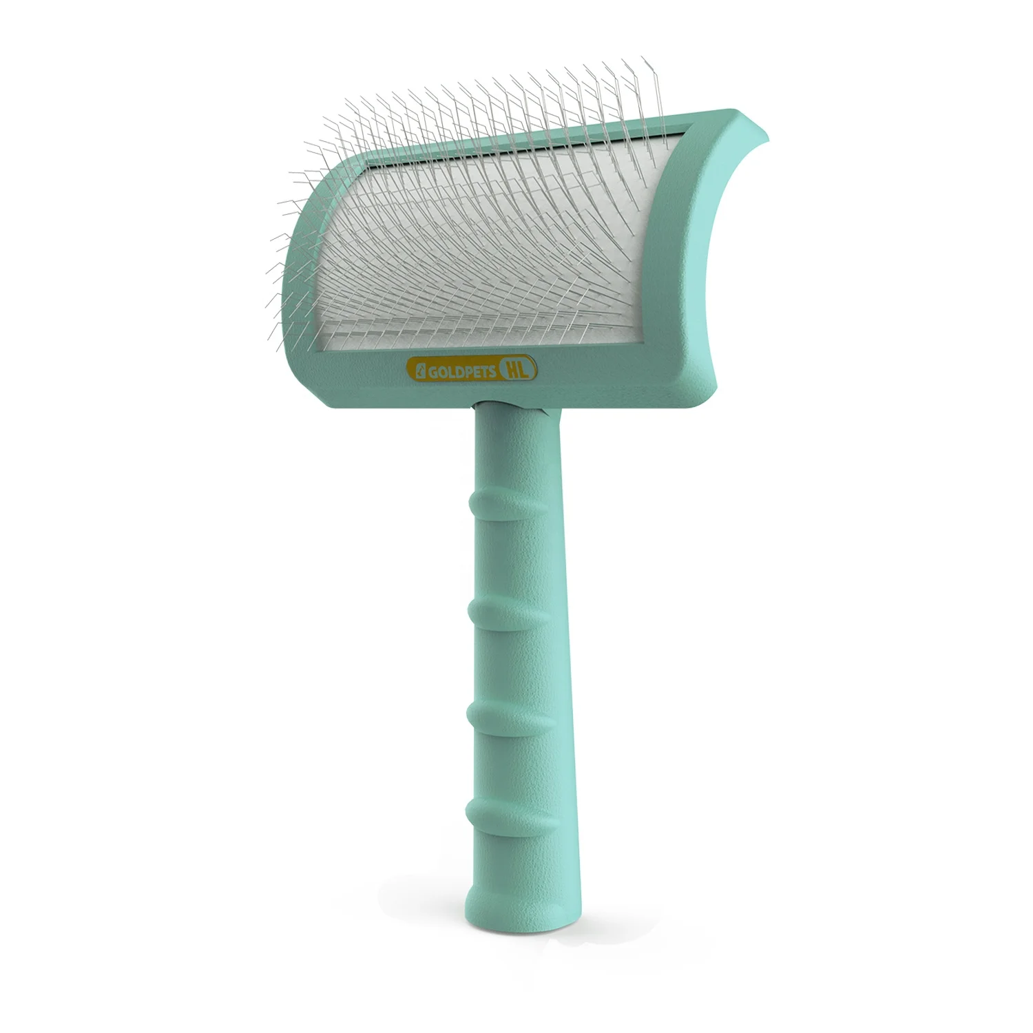 

Baoli ODM Cepillo Para Mascotas 74g 105x173mm 76g ABS Dog Grooming Equipment Hair Removal Brush Metal Pins Comb Pet Brush, Pine green