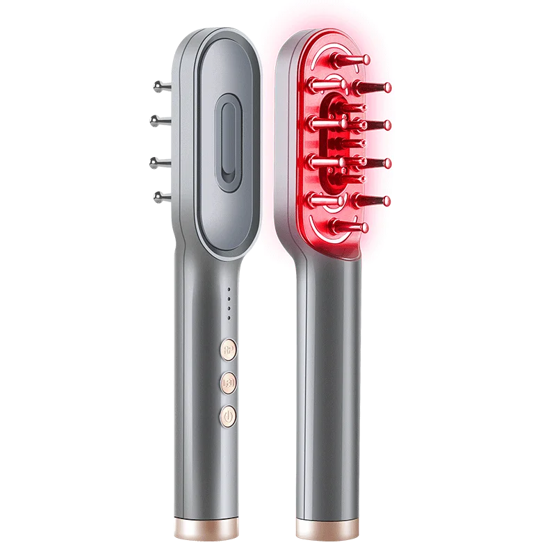 

Sain LZ nutrient liquid hair regrowth brush electric stimulate scalp massage relax head infrared ion laser hair growth comb, White and dark