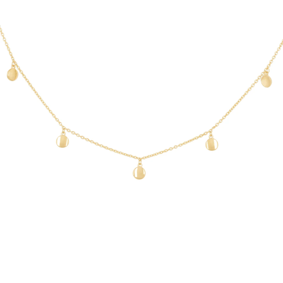 

wholesale jewelry stores 925 sterling silver 18k gold plated dot coin choker necklace for women