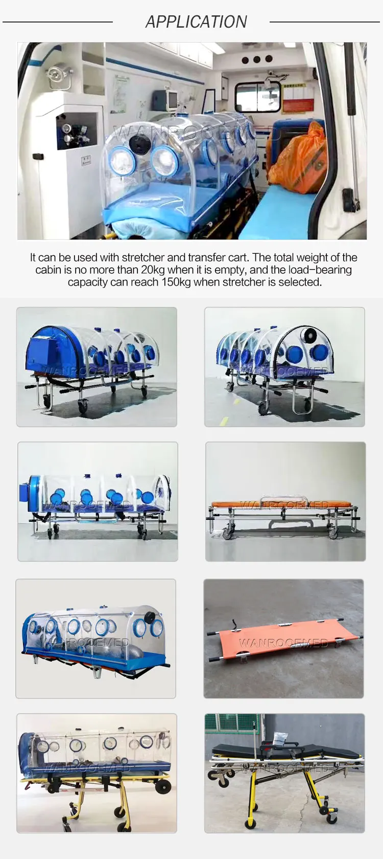 EA-13A Biological Negative Pressure Patient Isolation Chamber Stretcher for Infectious Diseases.jpg