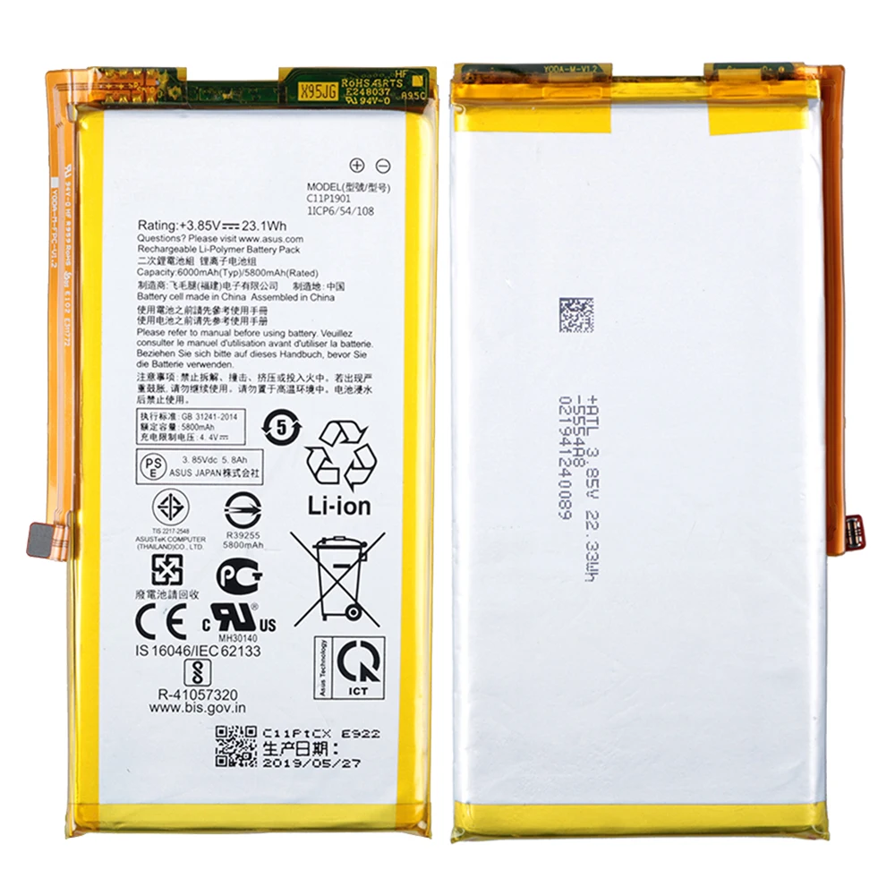 

ASUS Original Battery C11P1901 6000mAh For Asus ROG Game Phone 2 Generation Battery ZS660KL I001DB High Capacity Polymer Battery