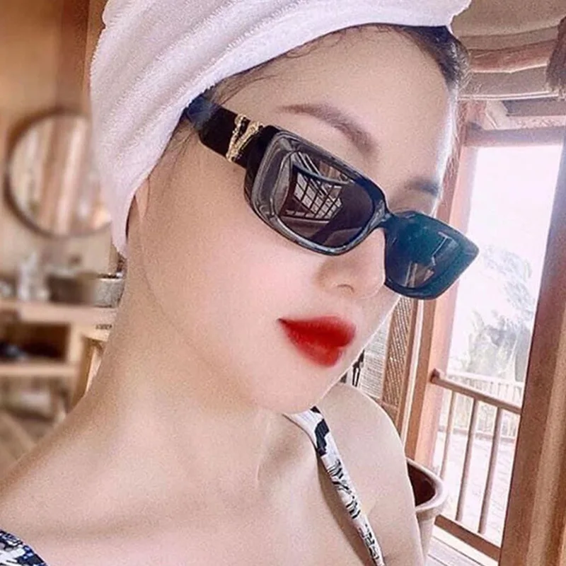 

MJ-0181 The New 2021 Ins In Europe And The Personality Accessories Small Box Metal Frame Sunglasses Fashion For Women