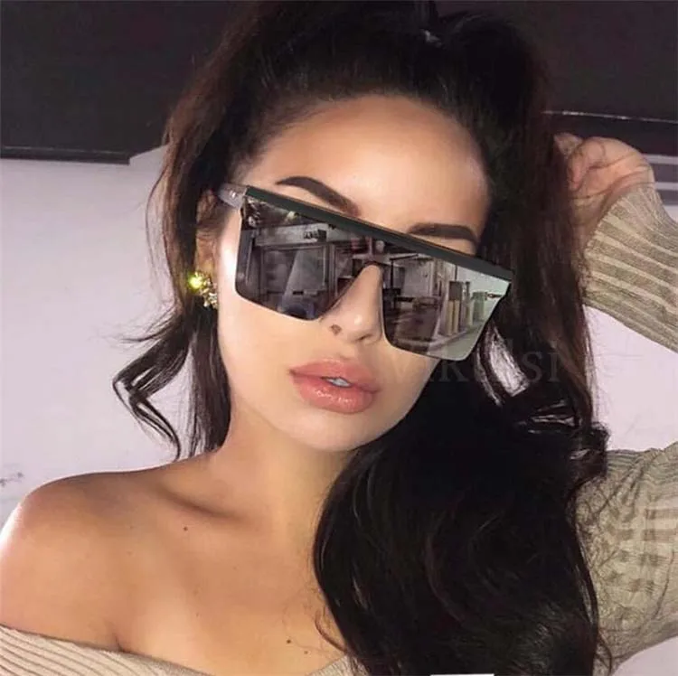 

2021 Trend One-Piece Sunglasses Retro Rice spike Sunglasses Stylish Oversized luxury Square Sunglasses, Custom colors