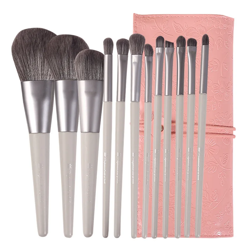 

12 pcs makeup eco friendly makeup vegan brushes makeup brush set, Customized color