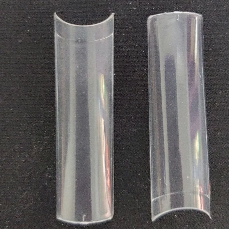 

44mm XXL No C Curve Square Nail Tips Clear Half Cover Custom LOGO Nail Tips