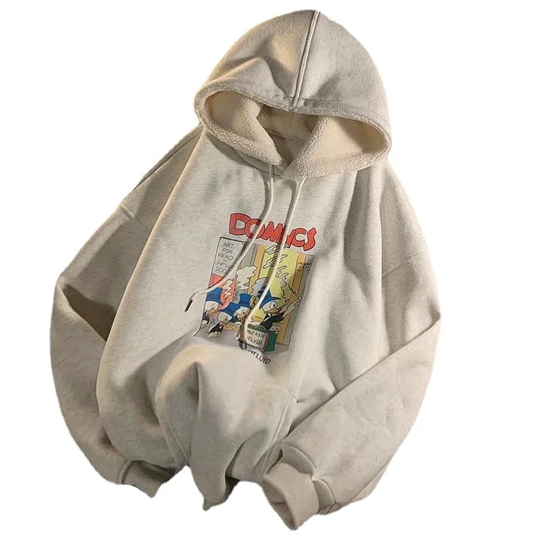 

2021 Autumn/Winter fashion lamb hoodie men's fleece heavy coat loose Hong Kong style fashion couple's top, Multi color/custom color