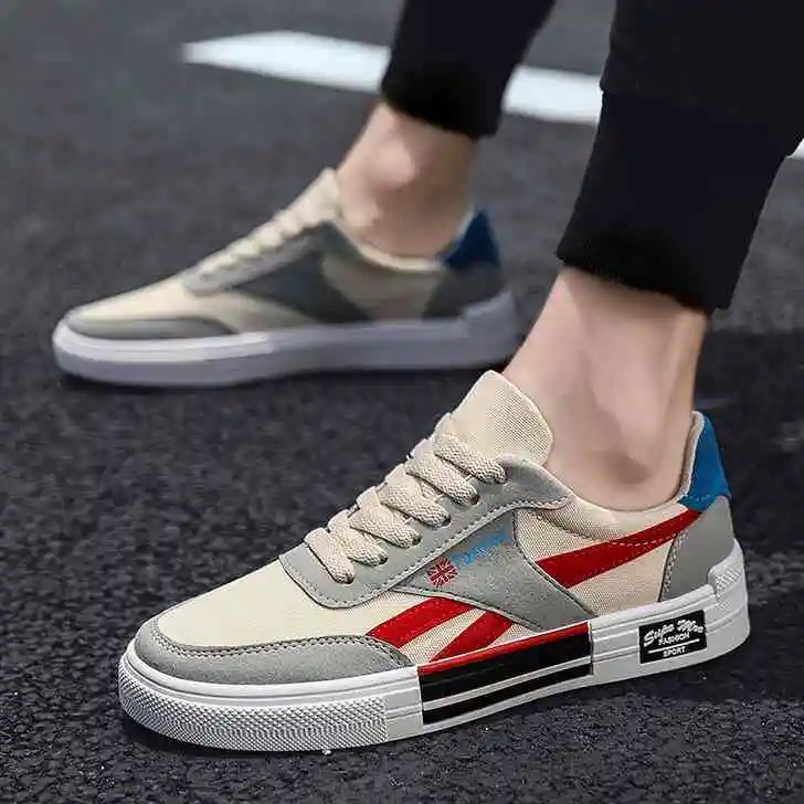 

2020 new men's shoes Korean version of the trend canvas shoes fashion Sports style casual shoes breathable sneakers, Yellow white black