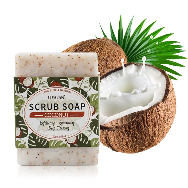 

Custom High Quality Organic Pure Coconut Oil Soap Bars Skin Cleansing Whitening Body Scrub Bath Soap, White/customized