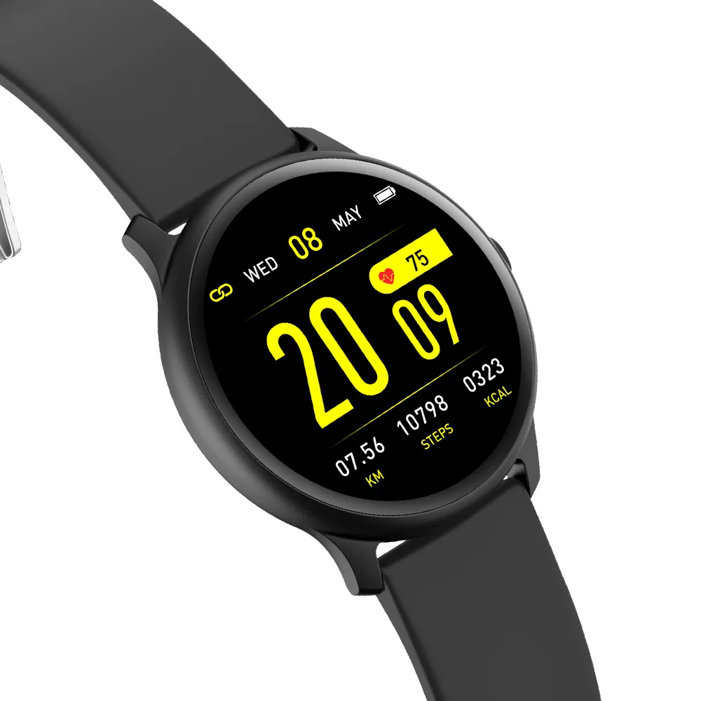 

Smartwatch KW19 Smart Clock with Measure Pressure Heart Rate Monitor Oxygen Call Youtube Notifications Watch No Camera Color TFT
