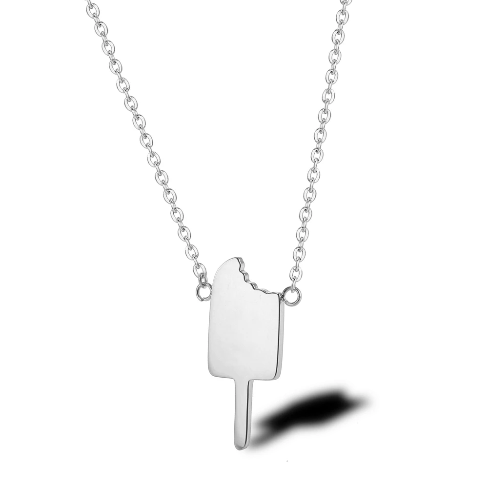 

Jaocii RTS Stainless Steel Simple 18K Gold Ice Cream Popsicle Ice Cream Necklace, Yellow /white