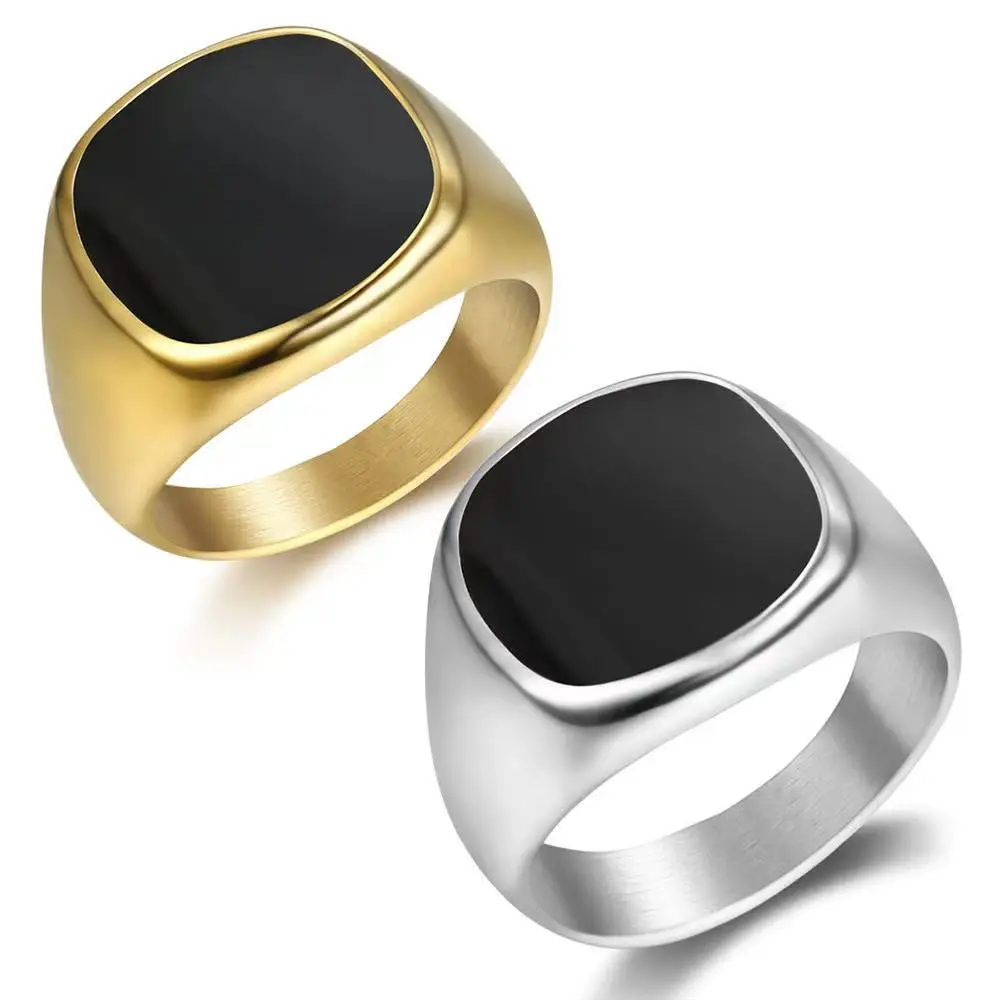 

Factory direct selling gold ring personalized bright surface dripping stainless steel jewelry men's women's rings