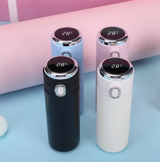 

smart stainless steel water bottle inteligent tumbler with led temperature with temperature display, Can be customized
