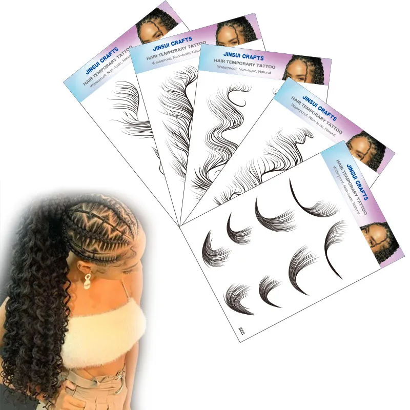 

hair edge tattoo hot sale custom metallic temporary flash tattoo