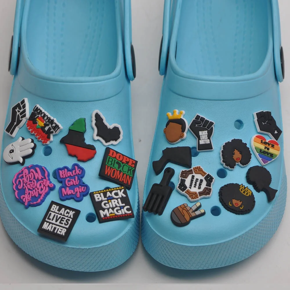 

BLM assorted designs available promotional shoes decoration charms soft PVC shoe charms for croc